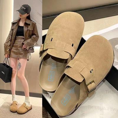 Baotou Half Slippers Women's Spring and Summer Outer Wear New Flat-bottomed Fashion Bow Low-heeled Non-slip Lazy Cool Slippers