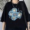 What Cat Ice Is Funny Fun Cat T Shirt Summer Pure Loose Gray Short Sleeved T-shirt Men Women Tees Couple Tops