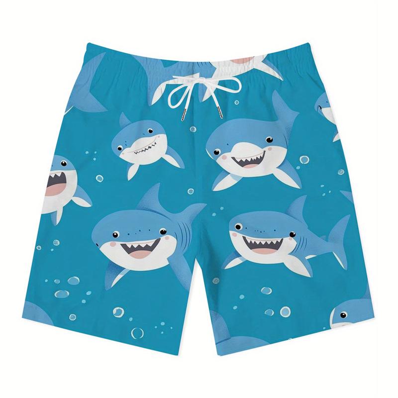3d Printed Shark Beach Shorts For Cartoon Animal Graphic Swimming Trunks Kids Summer Quick Dry Hawaiian Board Shorts