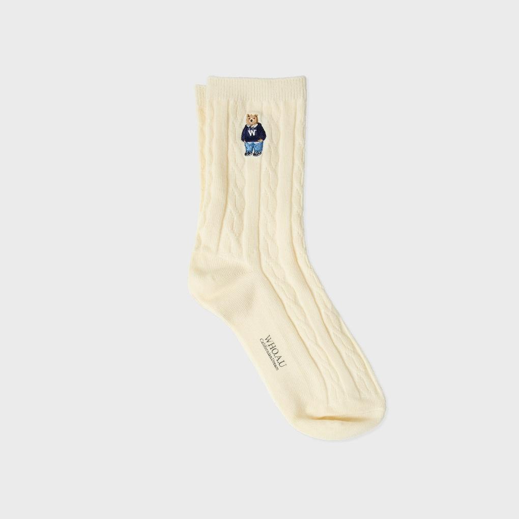 Steve Cable Socks / WHAYF4T21A (AC)Melange Gray