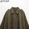 BITCED Women's Pre-Spring Fashion Suede-Effect Pilot Jacket
