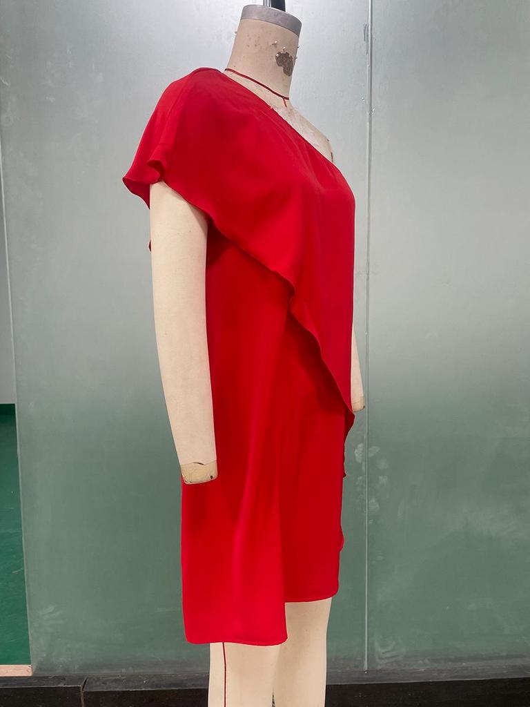 European and American Style Off-Shoulder Dress: Sexy Two-Piece A-Line Midi for Summer Vacation