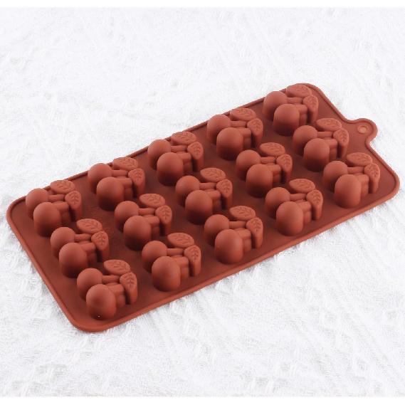 15 Cavity Cherry Silicone Candy Molds For Chocolate Candy Set Of 2