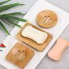 Bamboo Wooden Soap Tray Bathroom Drainer Dishes Wash Shower Soap Holder Durable Square Round Bamboo Box Drain Storage Box
