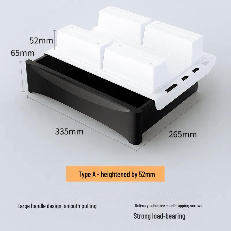 Hidden Under-Desk Adhesive Drawer for Workspace Organization