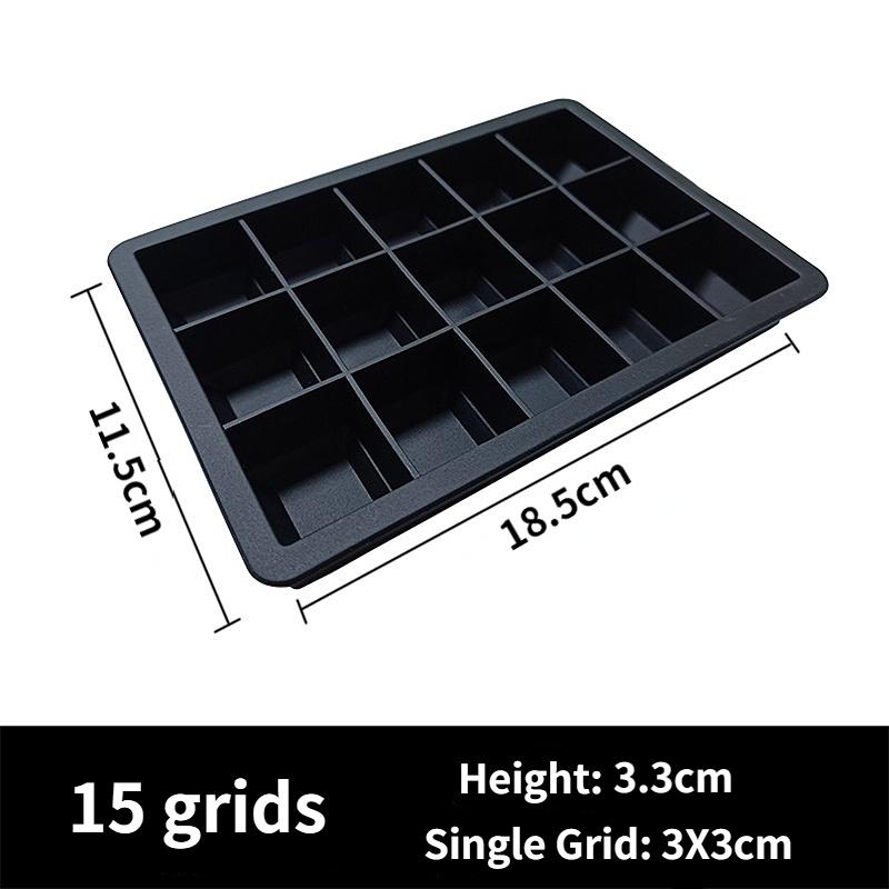 4/6/8/15 Grids Silica Gel Ice Cube Mold Large Square Ice Cube Ice Cube Mold DIY Ice Maker Cube Tray Ice Cube Tray
