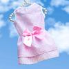 Yousheng Puppy Dress Plaid Printing Bow-knot Decor Apparel Two-legged Dog Costume Skirt for Summer
