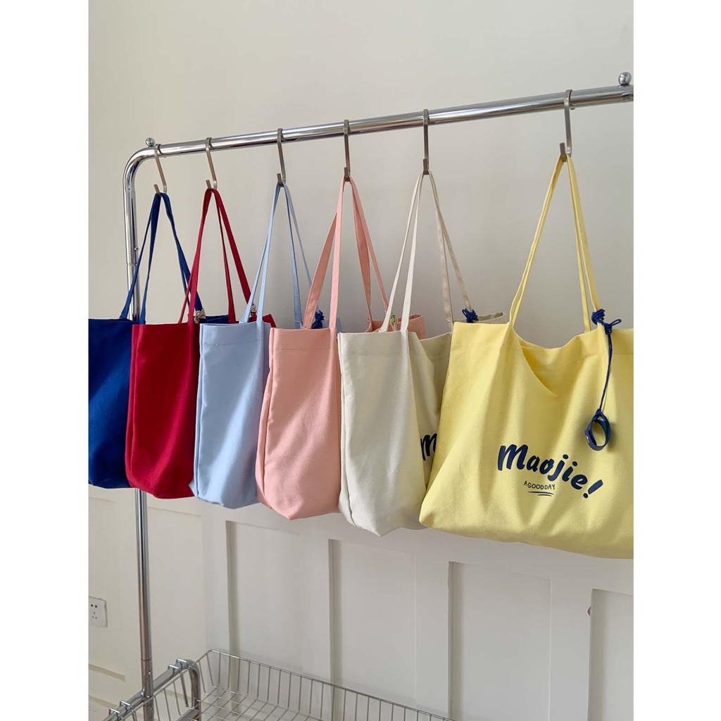Foreign Trade Original Canvas Bag Female Large Capacity Versatile Simple Single Shoulder Shopping Bag College Student Tote Bag
