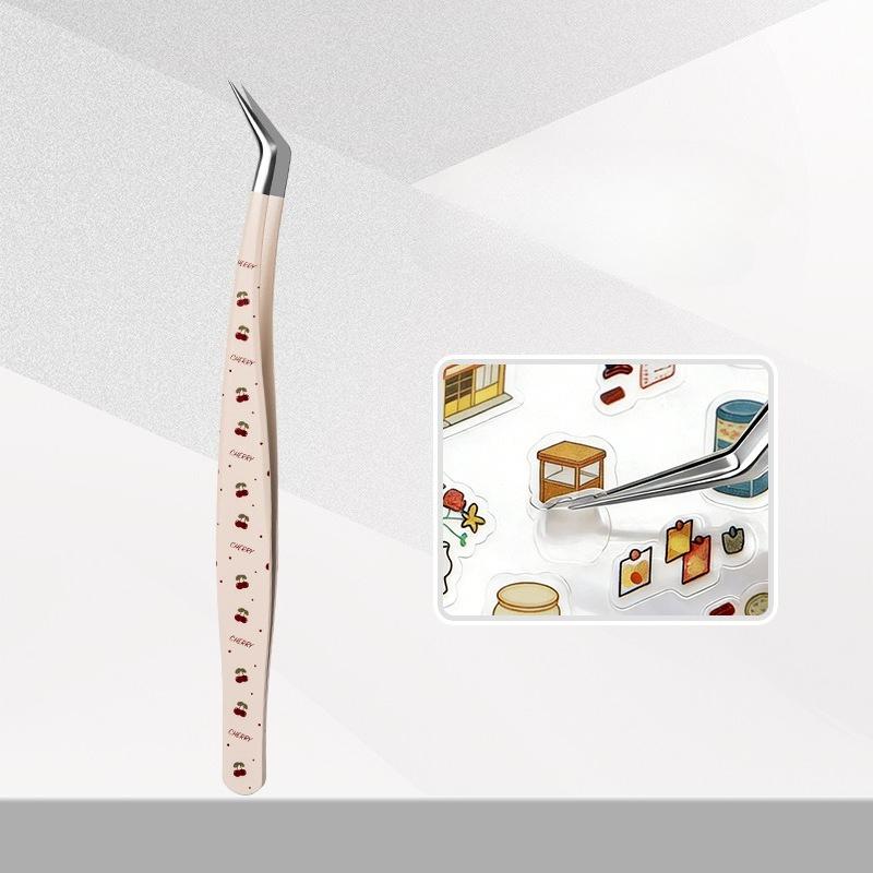 Cute Cartoon Stainless Steel Tweezers for Kid Girls Journaling Decal Tweezers DIY Craft Tweezers for Sticker Scrapbooking