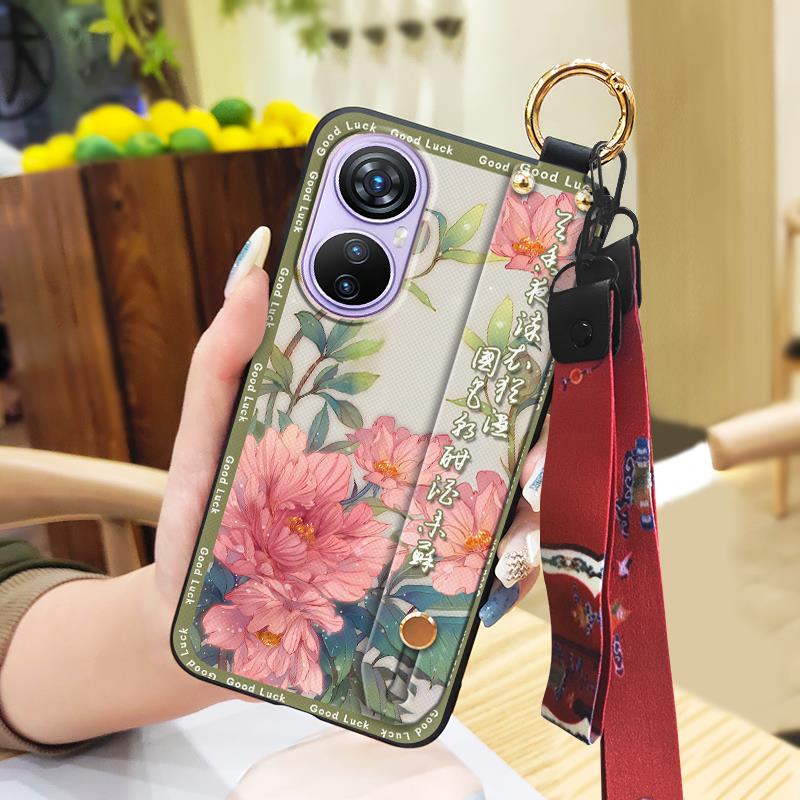 Dirt-resistant Wrist Strap Phone Case For Blackview A200 Pro Protective For Mom Soft case Shockproof Chinese style Ring