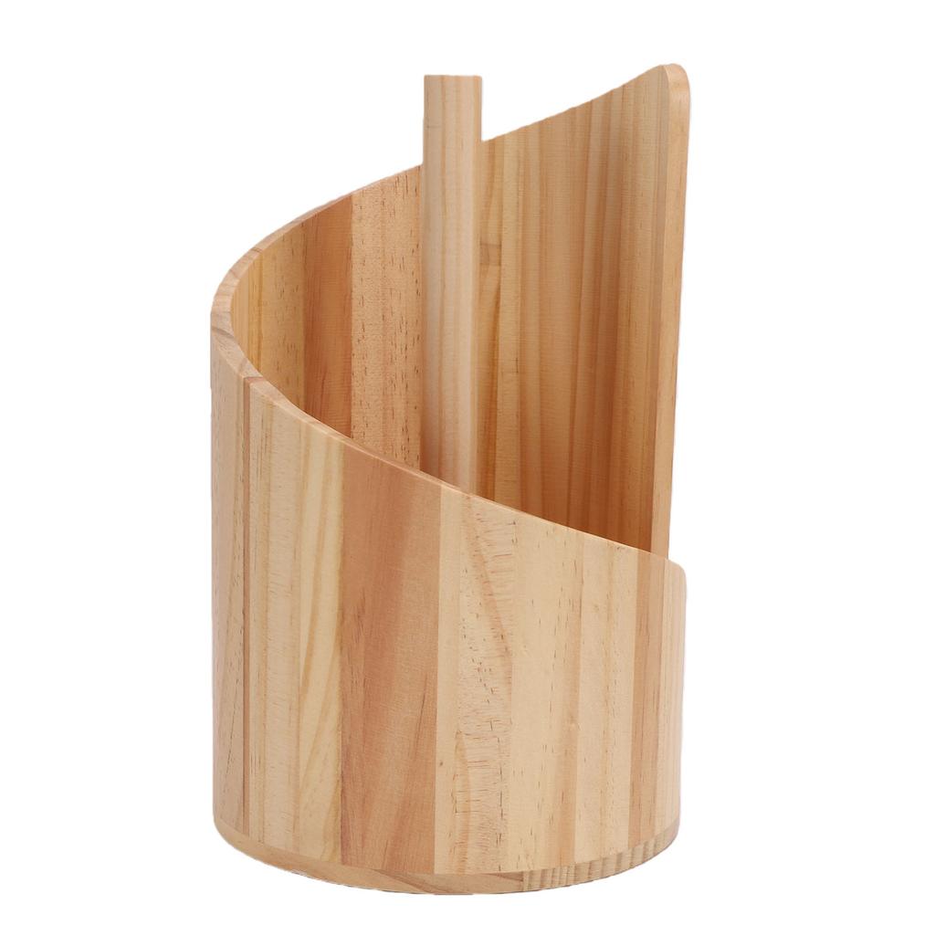 Wooden Paper Towel Holder Countertop Freestanding Paper Towel Dispenser Stand with Round Base for Kitchen Dining Table