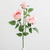 Scorched Edge 3-Head Artificial Rose, Retro Style Fake Flower for Home and Wedding Decoration, Photography Prop.