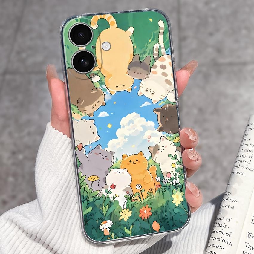 For iPhone 17 Air 16 15 14 13 Pro Max Plus 16e Luxury Clear Phone Case Cute Couple Piggy Pattern Soft Silicone Anti Slip Shell For iPhone Bumper Cover