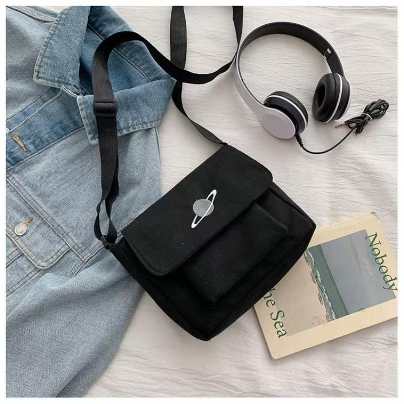 Canvas Bag Female Student Class Crossbody Bag Harajuku Planet Tooling Large Capacity Shoulder Bag