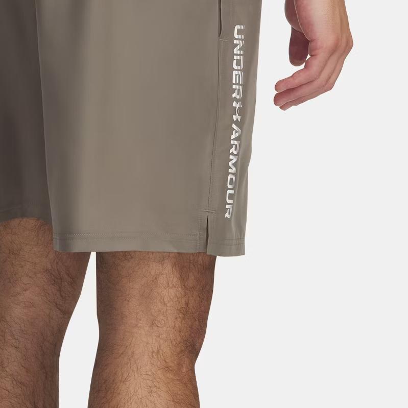 Under Armour Tech Woven Series Wordmark Comfortable Fashion Versatile Five-Point Sports Shorts Men shorts Gray Brown 1383356-201