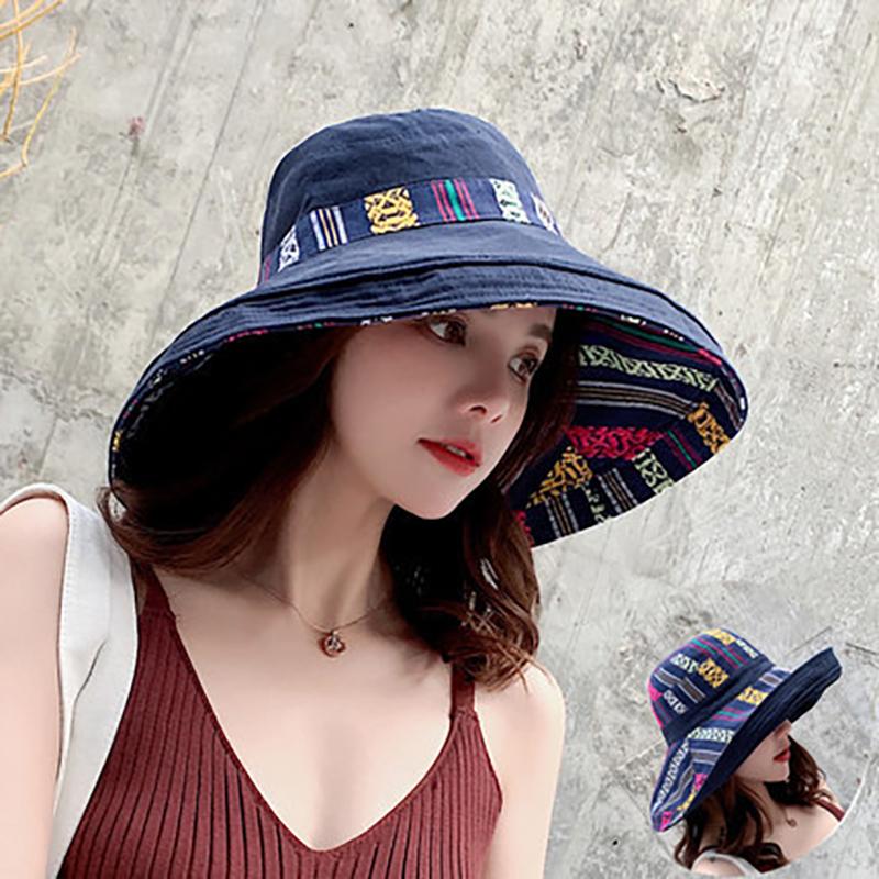 Women S Wide Brim Hat Lightweight Beach Fisherman Hat Bucket Hat Wide Brim Hats For Summer Outfit Vacation Beach Wear темно-синий