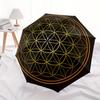 Golden Flower of Life - Sacred Geometry, Cars, or Any Smooth SurfaceUmbrella, Portable 3-Fold Umbrella for Men & Women,Christmas Gift ES68