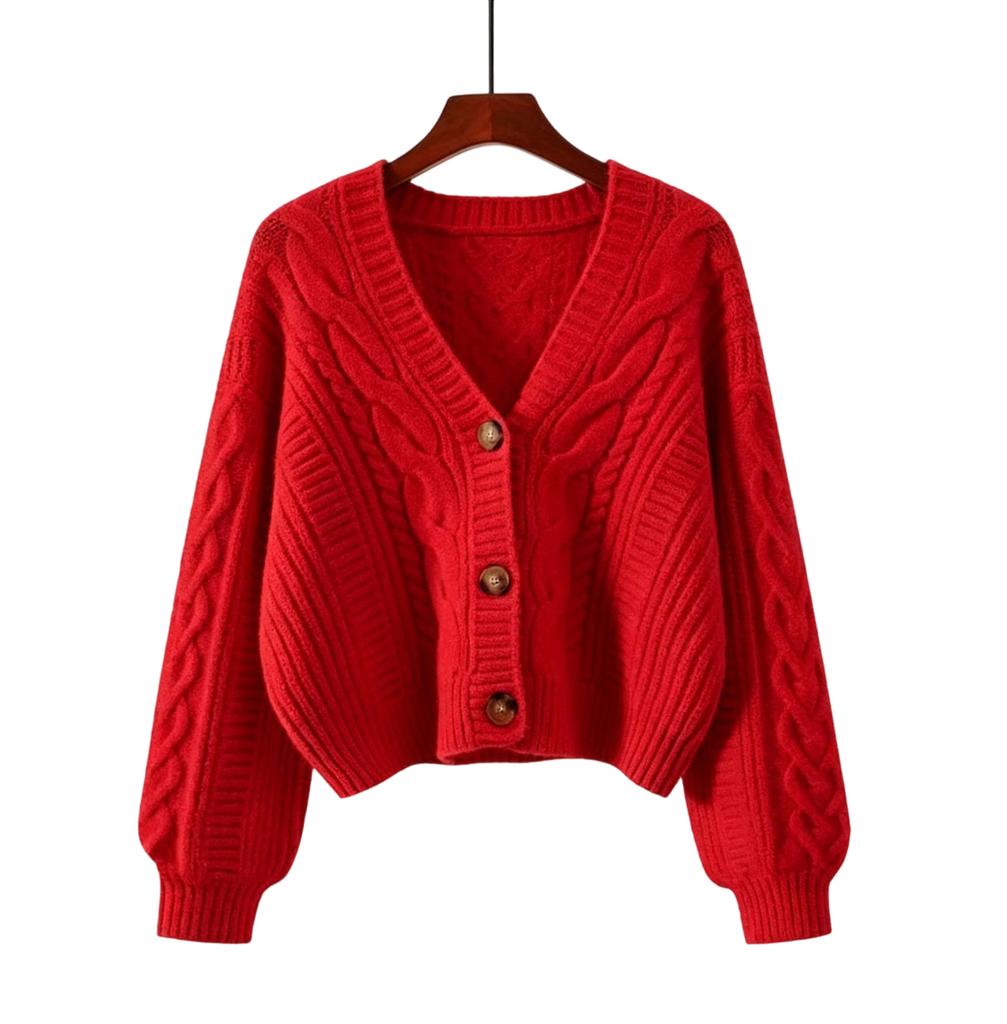 Cárdigan de Punto Casual Vintage Ajustado para Mujer para Uso Diario