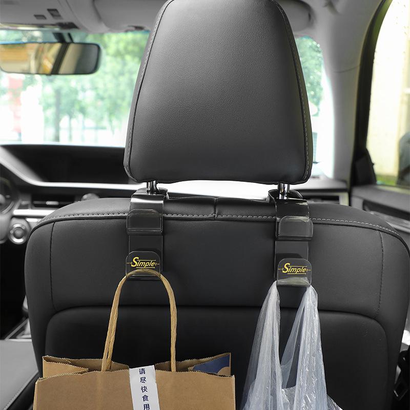 

2Pcs Dual Hook Design Car Seat Back Hanging Hook Multi-functional Car Seat Headrest Hanger Holder Green