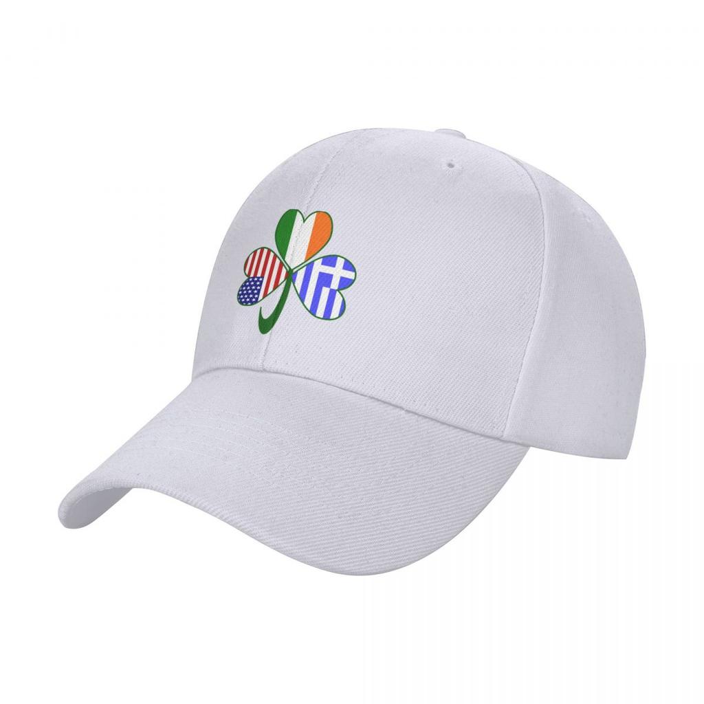 Greek Irish USA Shamrock Baseball Cap Trucker Cap Wild Ball Hat custom Hat Men's Women's