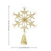 Iron Snowflake Tree Topper Pearl Accent Xmas Tree Top Ornament  Christmas Scene
