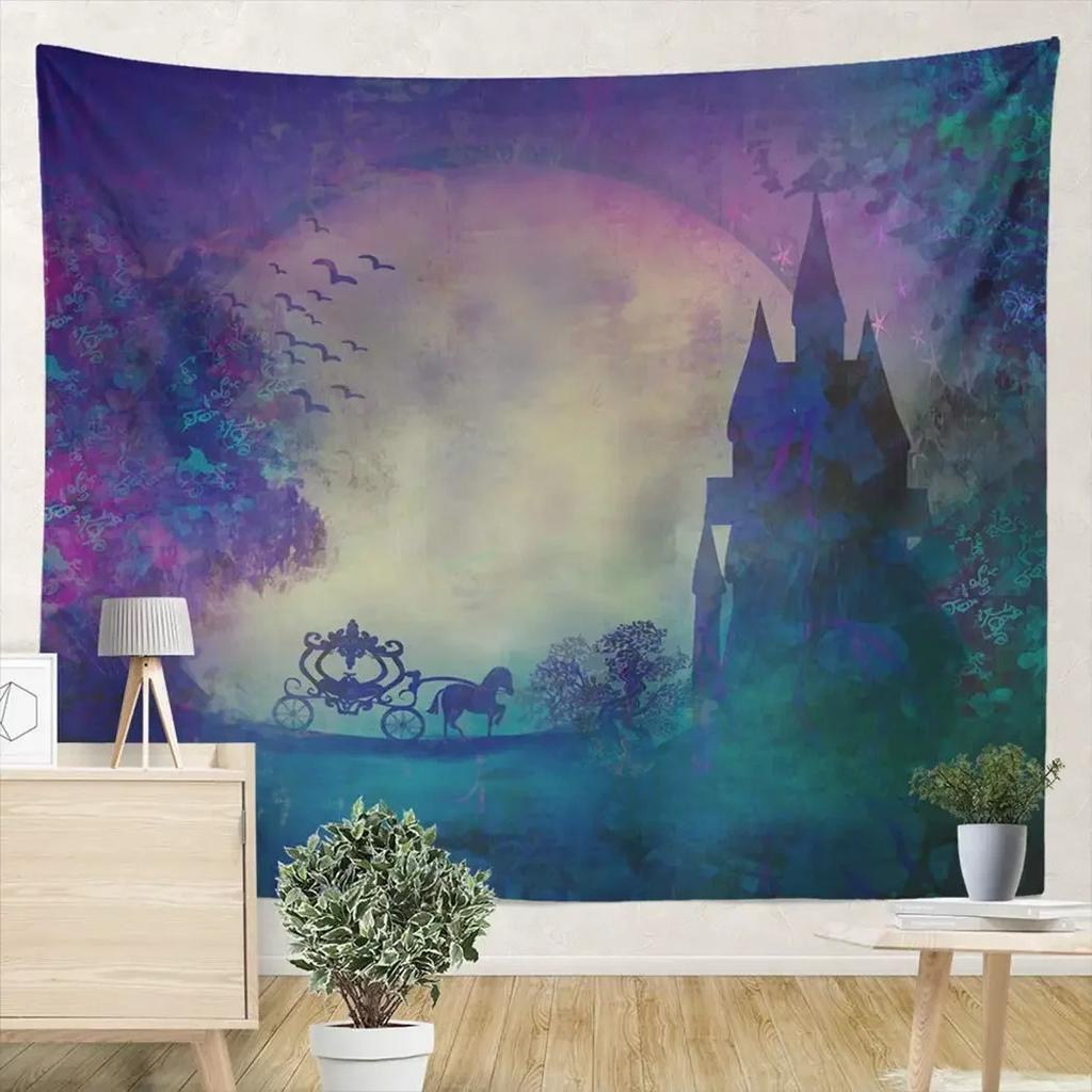 Princess Carriage Cartoon Tapestry Office Living Room Decoration Home Wall Tapestry