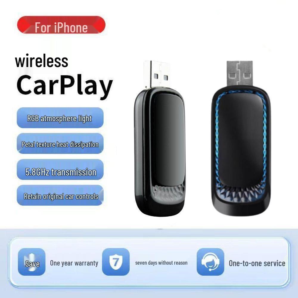 

Wired to Wireless CarPlay/Android Auto Converter Box K1RGB 53x24x13MM