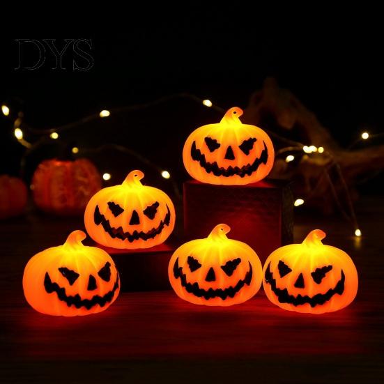Durable Plastic Holiday Ornaments 3Pcs Halloween LED Pumpkin Light, Spooky Ghost Hanging Celebration Wall Hangings Decor for Bar, Glowing Haunted