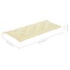 Bamboo Garden Bench with Cushion 120 Cm Cream Color