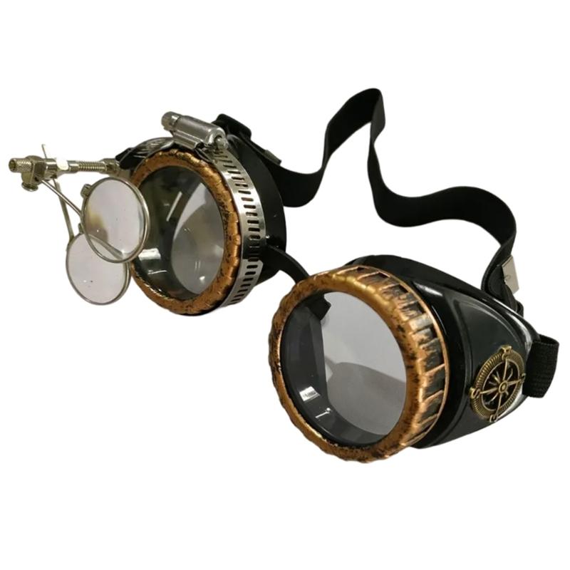 Vintage Steampunk Goggles Welding Glasses Halloween Face Mask Cyber Goggles Cosplay Costume for Womens and Men Gifts