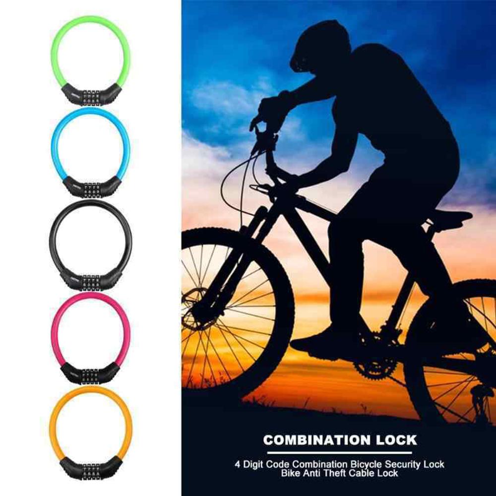 4 Digit Combination Code Anti Theft Bicycle Cable Lock Mountain Bike Security`` 4 Digit Combination Code Anti Theft Bicycle Cable Lock Mountain Bike Security``