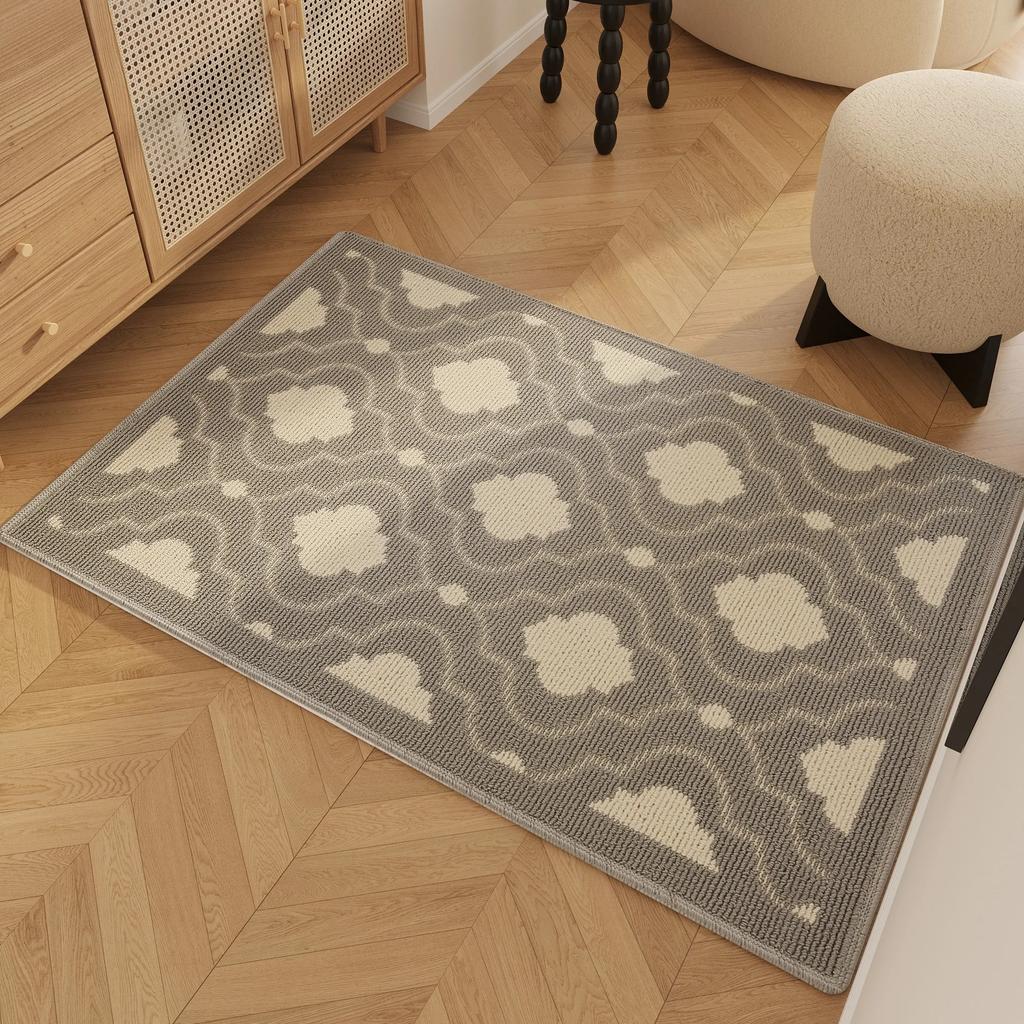 Entrance Carpet Anti-slip Waterproof Wear-resistant Floor Mat Retro Geometric Lines Rug Living Room Home Decoration Door Mats