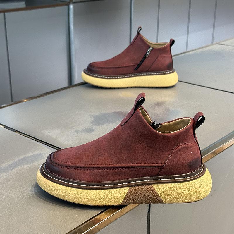 Martin boots spring and autumn new breathable leather surface platform retro casual shoes trendy shoes cr