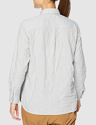 Foxfire 8212152 Women's TS Soccer Gingham Shirt, Light Gray, Size L, Moisture-Wicking, Quick-Drying, UV Protection