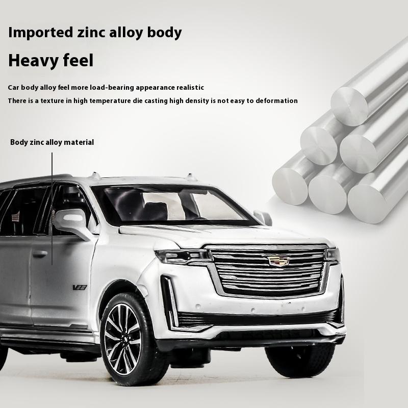 1/32 Scale Cadillac Escalade Off-road Vehicle Simulation Diecast Metal Alloy Model Car Sound Light Pull Back Collection Toy Gifts