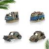 Aquarium Ornament Shaped Like Car Wreckage, Featuring Hiding Holes For Fish And Shrimp, Aquarium Decorations, And Aquascaping.