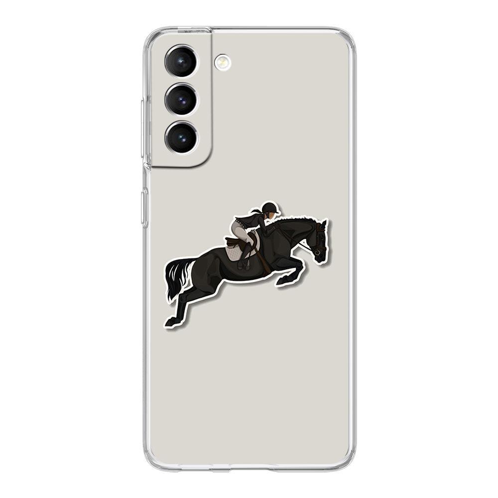 Animal Galloping Horse Girl Drawing Phone Case For Samsung Galaxy S24 S23 S22 S20 Ultra S21 FE 5G S10 S9 Plus S10E S8 Soft Cover
