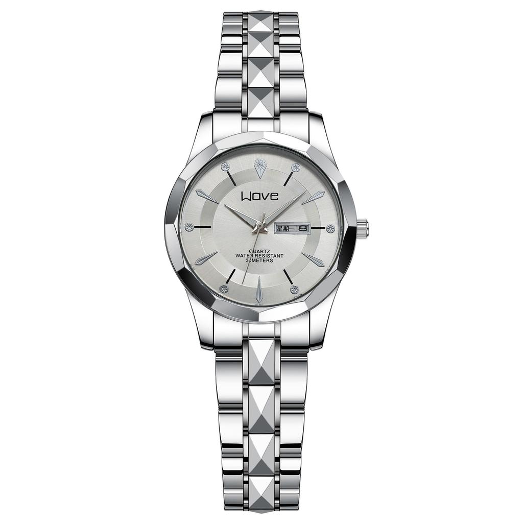 Watch Couple, Simple Quartz Watch, Double Calendar Week Business Watch Watch Men'S Luminous Light