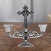 With Handle Christian Candle Holders Classical Anti-rust Crucifix Table Stand Easy To Carry Table Candlesticks Ornament
