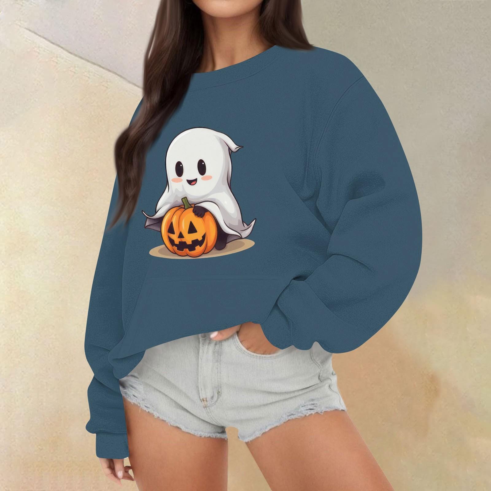 

Женские топы осень-зима, женские толстовки с длинным рукавом, повседневные топы свободного кроя с круглым вырезом XL тёмно-синий