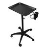 Salon Tray Cart Adjustable Height Salon Rolling Tray Aluminum Tattoo Tray Trolley with Hair Dryer