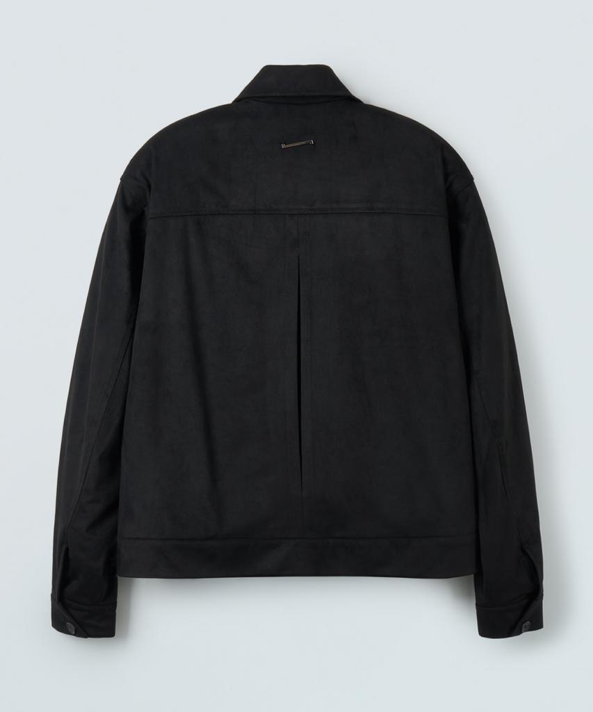 Piari Two-Way Zip-Up Suede Blouson (Black)