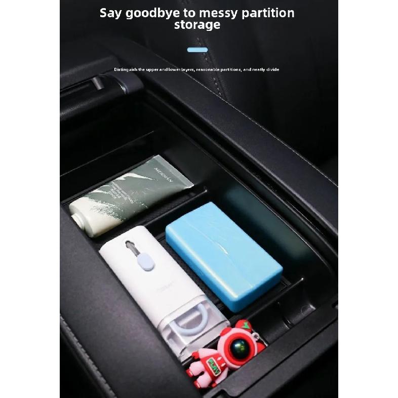 For Toyota Highlander XU70 2020~2023 Hybrid Car Center Console ABS Plastic Organizer Tray Armrest Hidden Storage Box Accessories