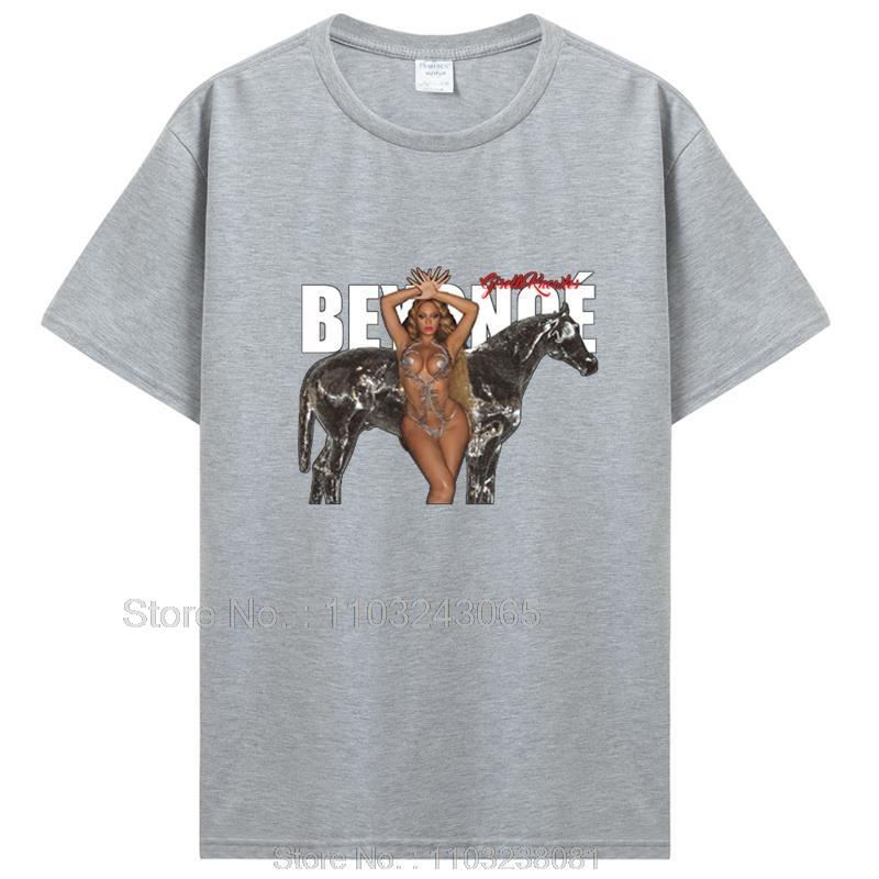 Retro Beyonce Renaissance Printed TShirt Pop Singer New Album Tshirt For Fans Cotton Unisex Women Unisex Tops Tee Streetwear