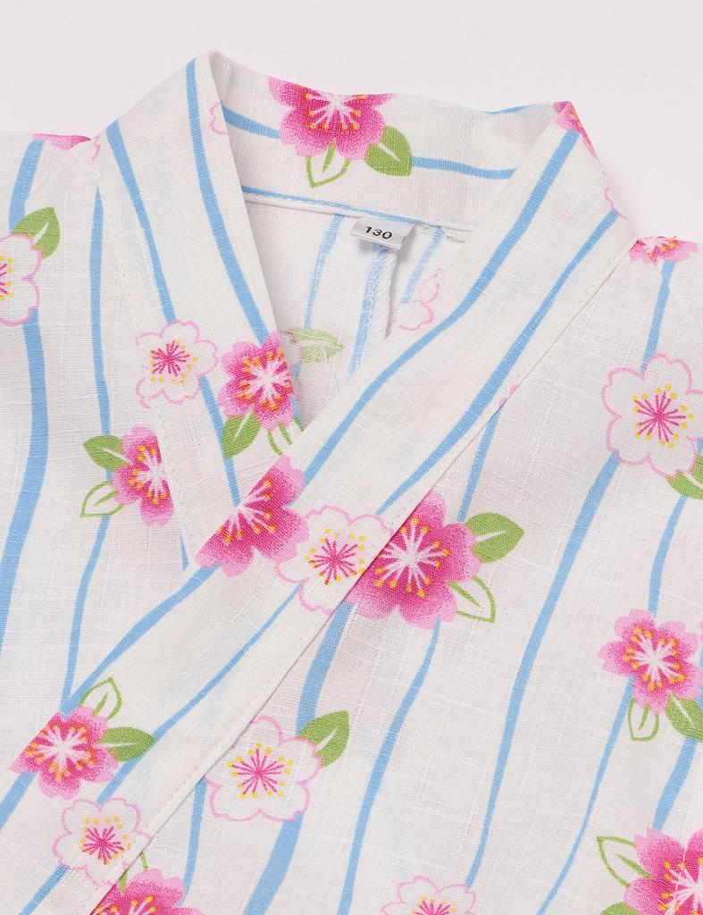 Yukata Summer Separate Easy to with Obi Traditional Japanese Retro Perfect for Summer Evening Bon Odori Obon and Gifts Kawazakura Girls' (Kids'