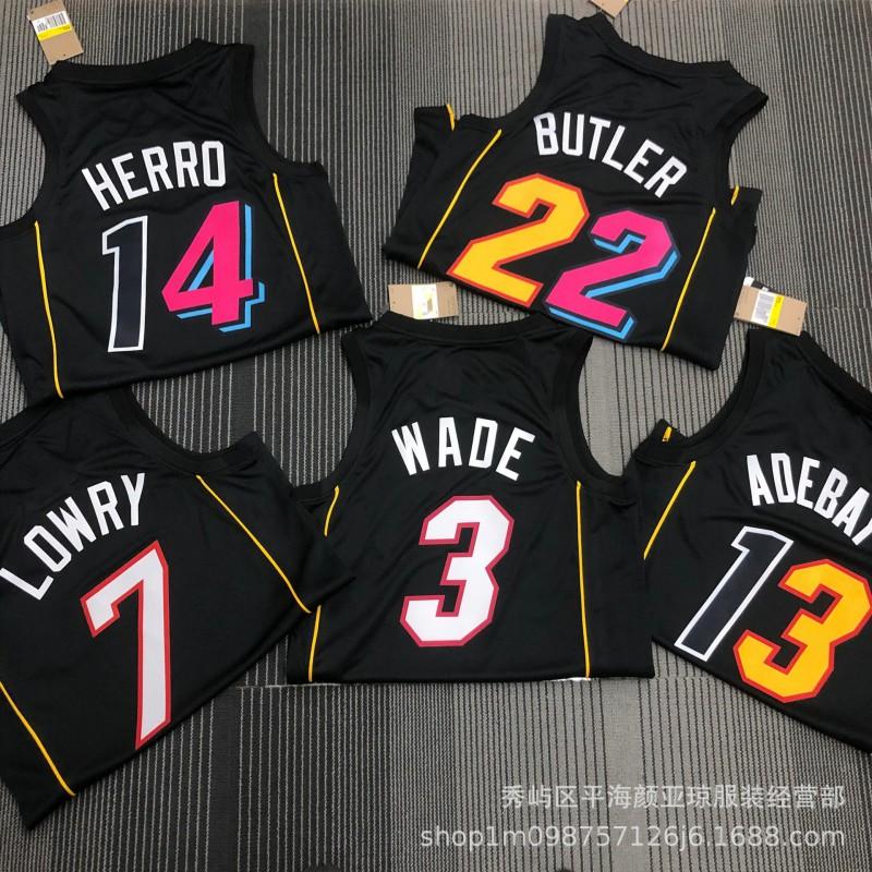 Miami Heat Basketball Jersey Custom Name Number Printed Sportswear Breathable Performance Shirt Men Women