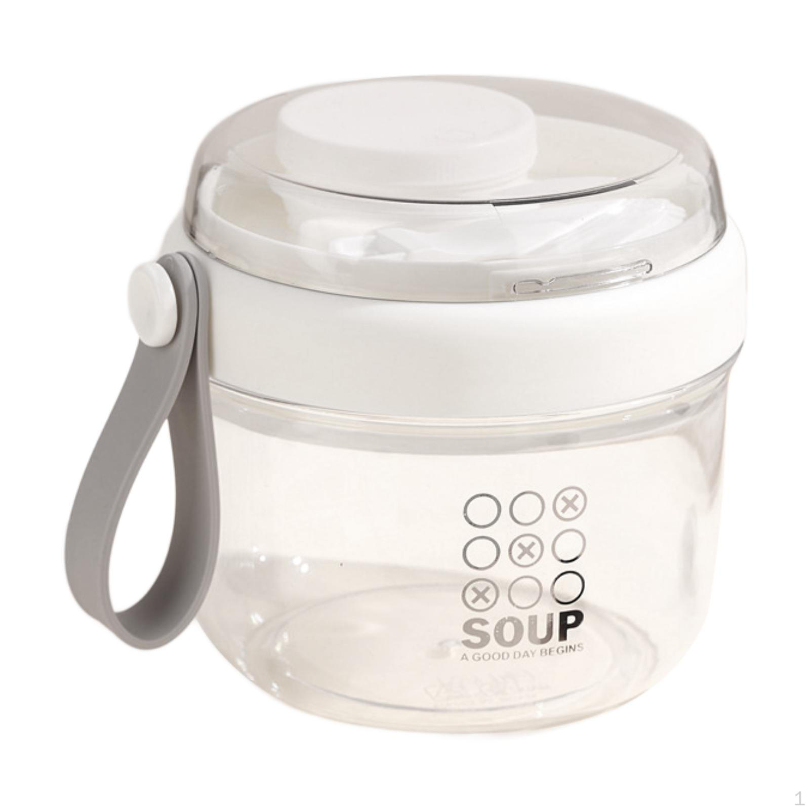 

Стакан для хранения продуктов с крышкой и ложкой для овса 650 мл портативный контейнер салат молоко белый