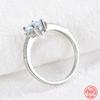 925 Sterling Silver Charm Aquamarine Ring For Women Fashion Wedding Jewelry Engagement Party Gift 2025