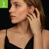 Ins Moissanite Non-Fading 925 Sterling Silver Ring Super Flash Heart-Shaped Mozzarella Jewelry Set