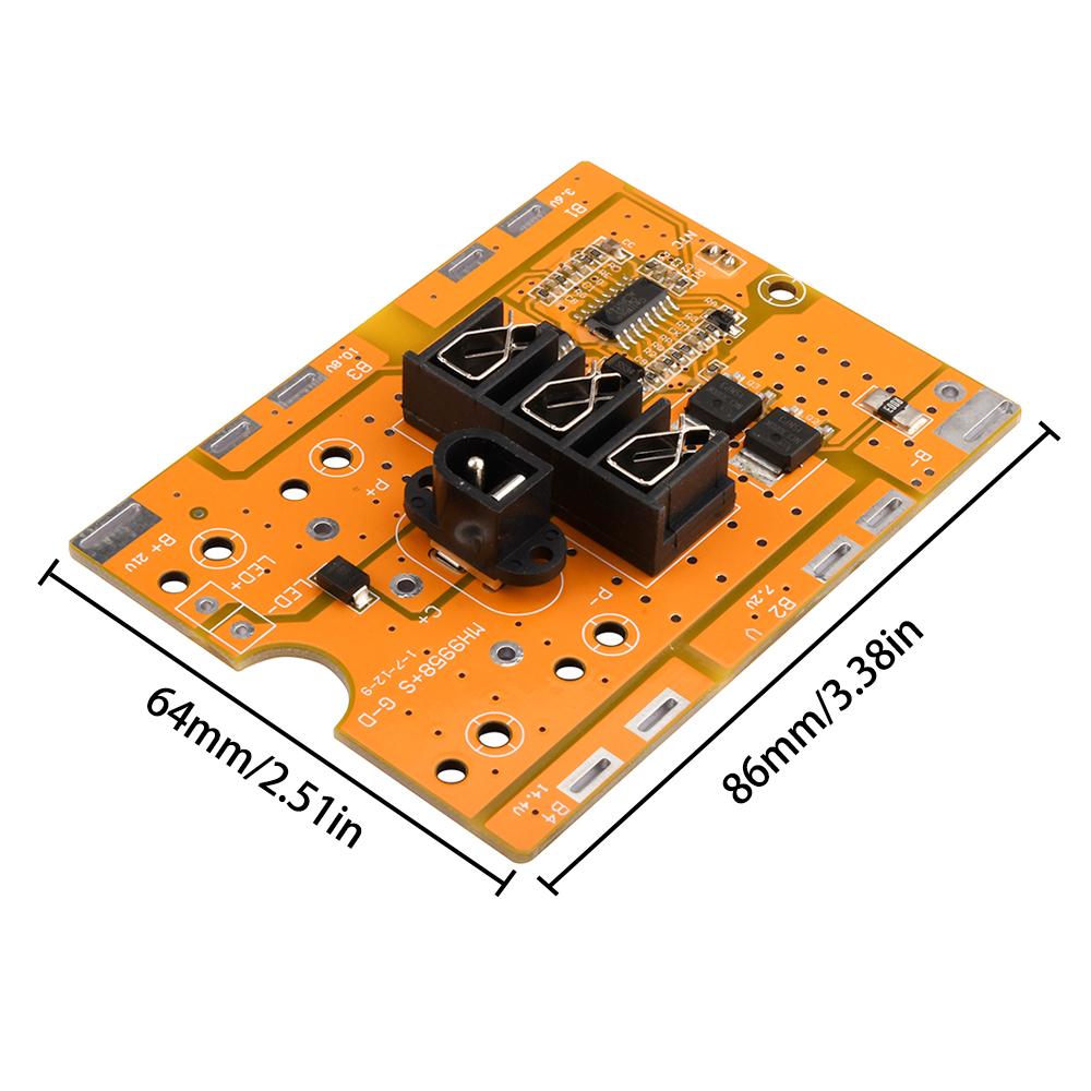 BMS 5S 20A 21V 18650 Li-ion Battery Charge Board NTC Temperature Protection with DC Plug 5S BMS PCM For Electric Tools